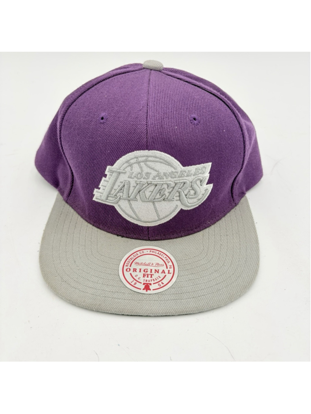 Mitchell & Ness LA Lakers O.G. Snapback Hat Purple Gray NBA Cap